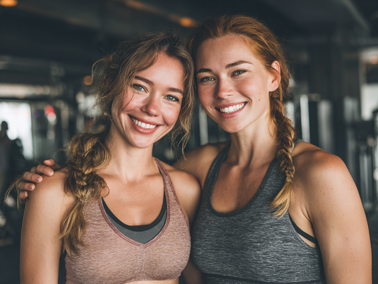 Trénerka vedie skupinu pri protahovacom cvičení